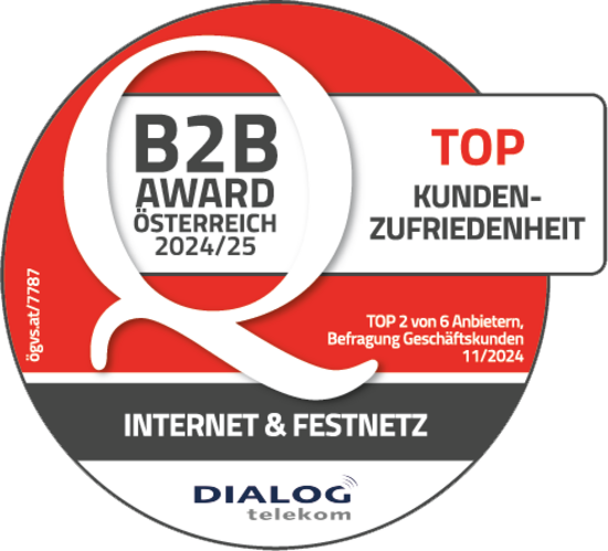 Logo B2B Award: Top Kundenzufriedenheit – Internet & Festnetz